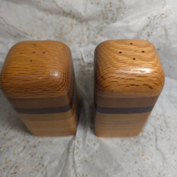 Vintage Don Shoemaker Danish Handcrafted Wooden Salt & Pepper Shaker Set MCM - Picture 2 of 9